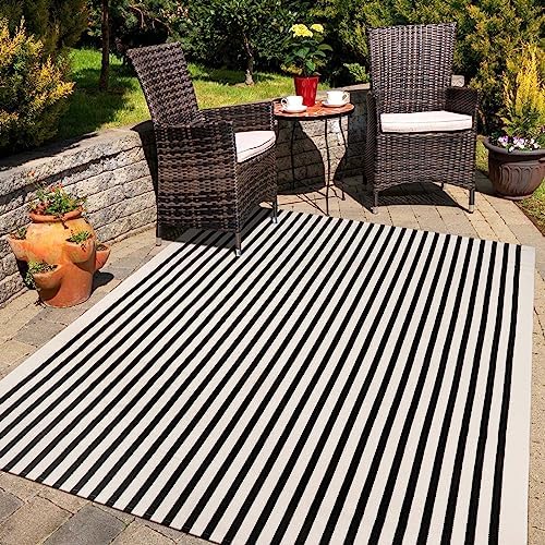 Black and White Outdoor Rug Fall Large Patio Rugs Living…